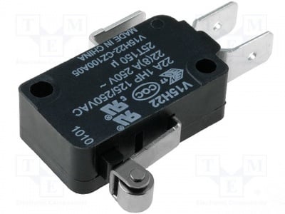 Ключ микрета с лост V15H22-CZ100A05 Микропревключвател с лост (с ролка) SPDT 22A/250VAC ON-(ON)